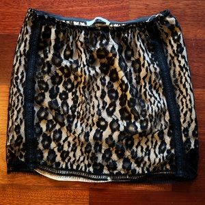 Chloe Black and Tan Lace Skirt